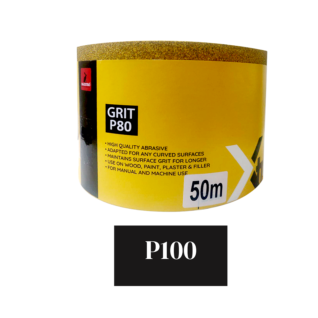 ROULEAU ABRASIF XTRA P100 50M JAUNE