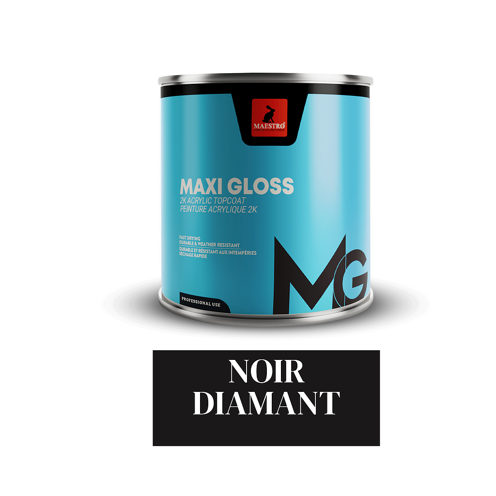 PEINTURE ACRYLIQUE 2K MAXIGLOSS 1LT NOIR DIAMANT D172 