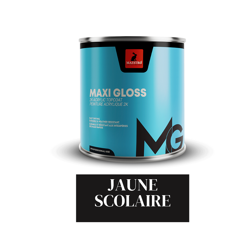 PEINTURE ACRYLIQUE 2K MAXIGLOSS 1LT JAUNE SCOLAIRE 