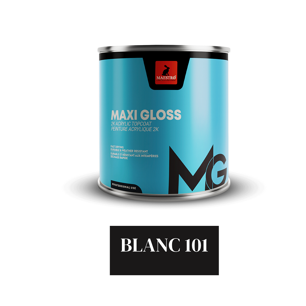 PEINTURE ACRYLIQUE 2K MAXIGLOSS 1LT BLANC 101 