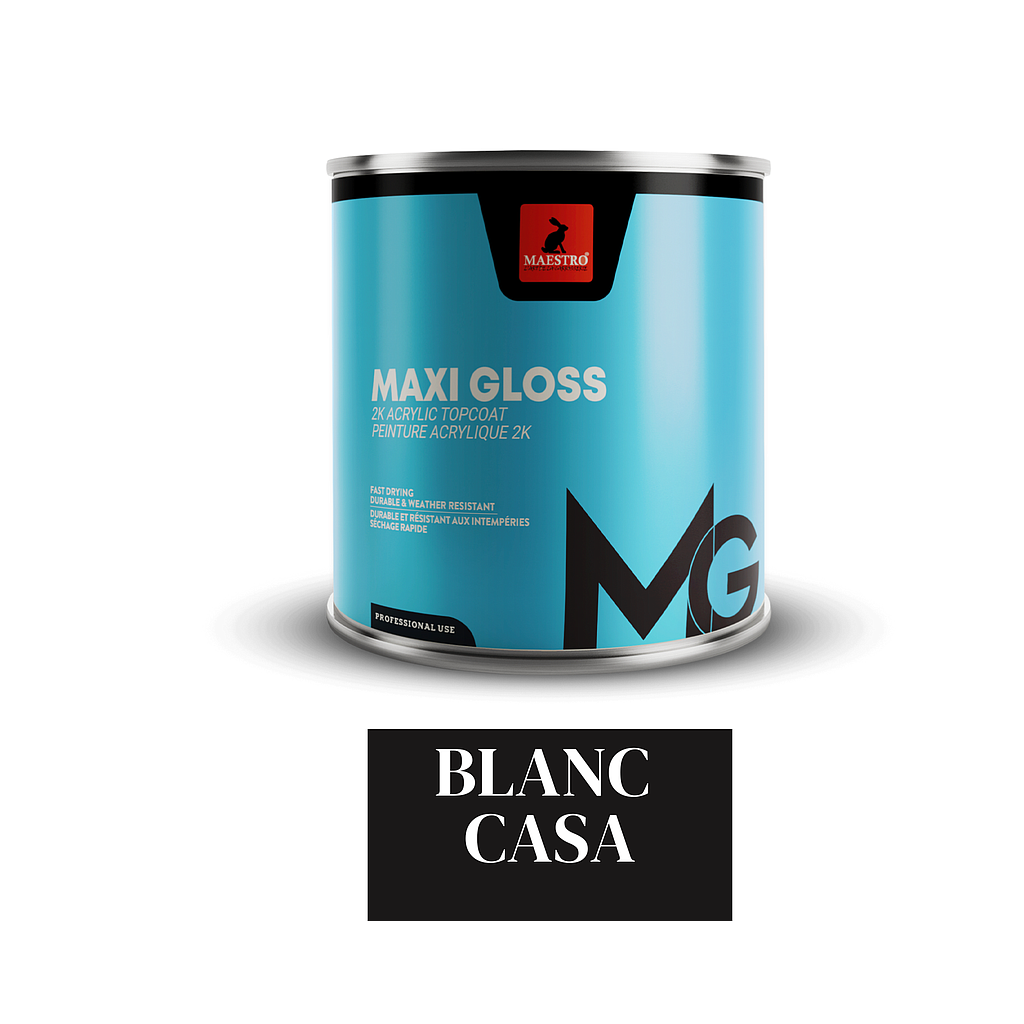 PEINTURE ACRYLIQUE 2K MAXIGLOSS 1LT BLANC CASA 