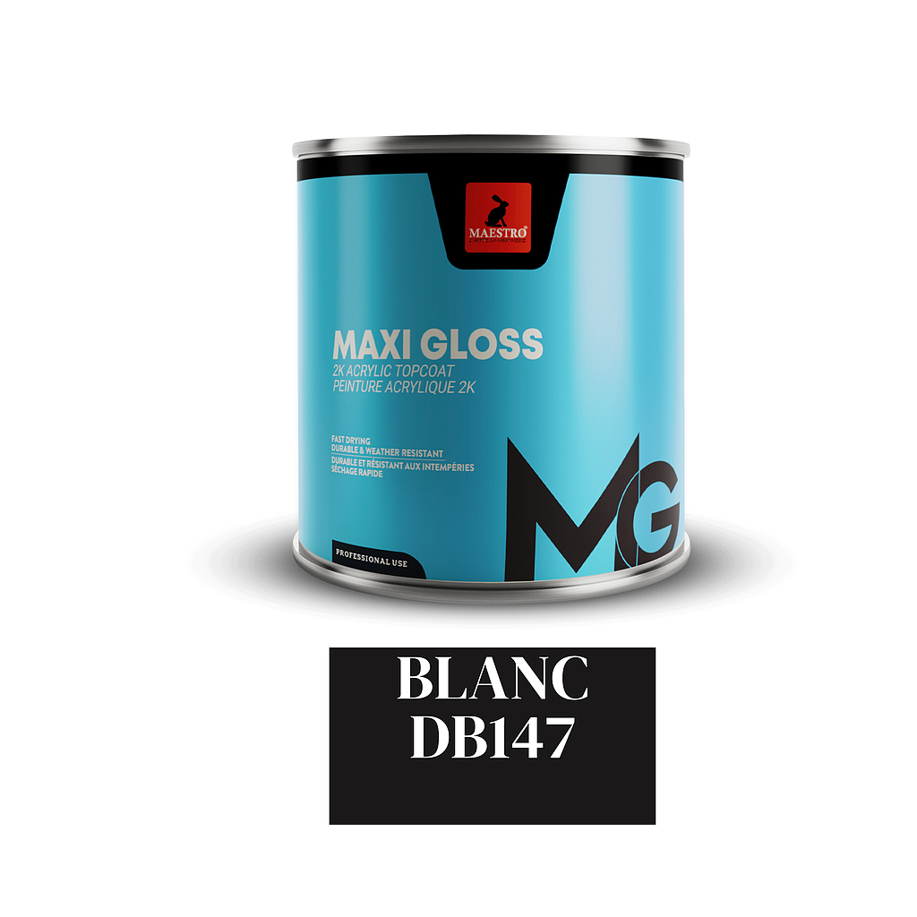 PEINTURE ACRYLIQUE 2K MAXIGLOSS 1LT BLANC DB147 