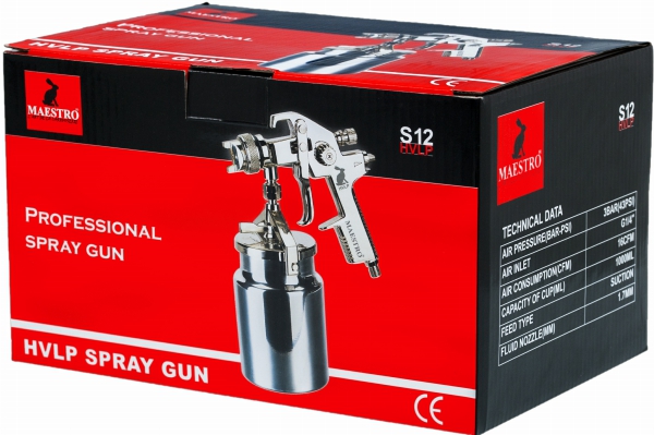 PISTOLET DE PEINTURE S12 1.7 ALU 1000ML