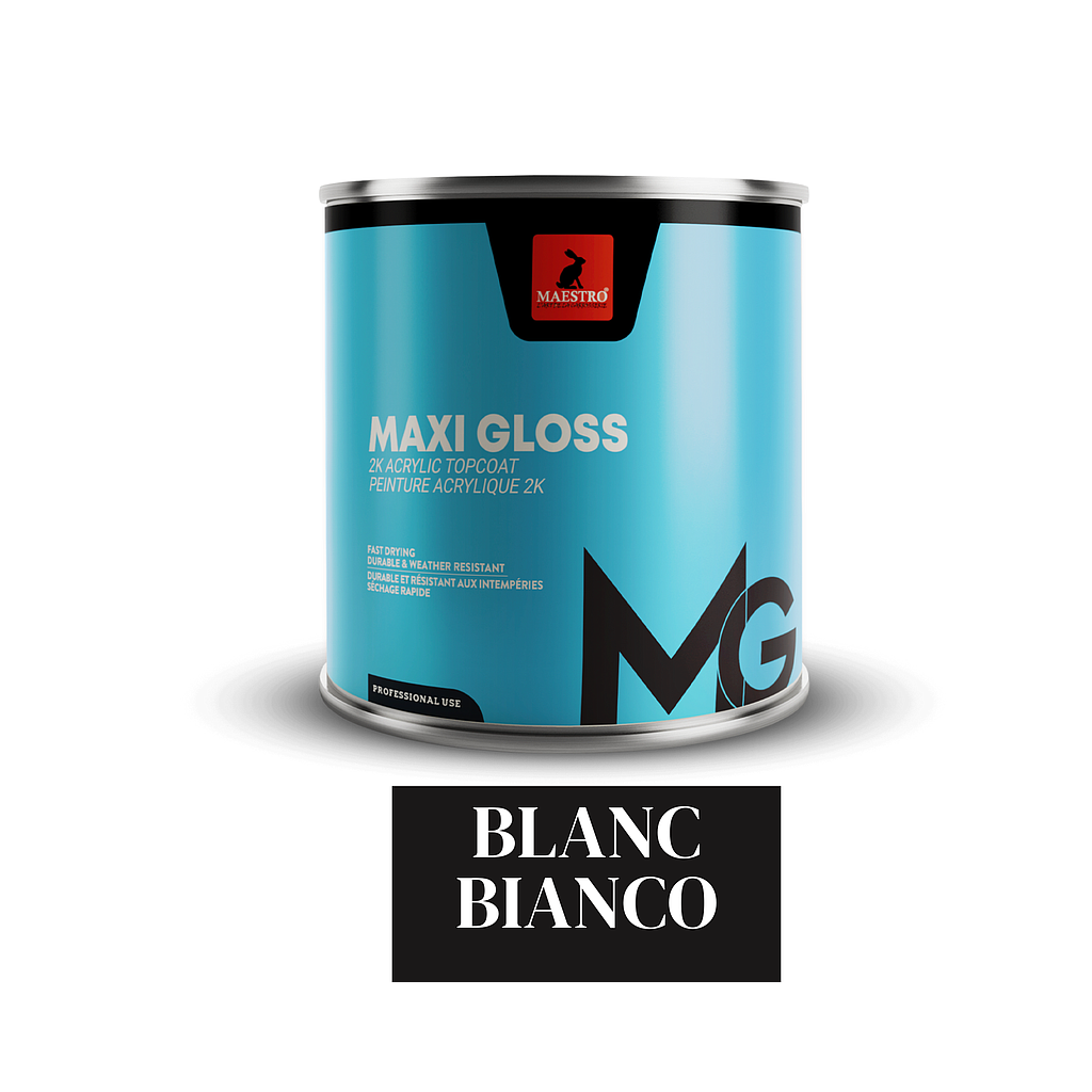 PEINTURE ACRYLIQUE 2K MAXIGLOSS 1LT BLANC BIANCO 