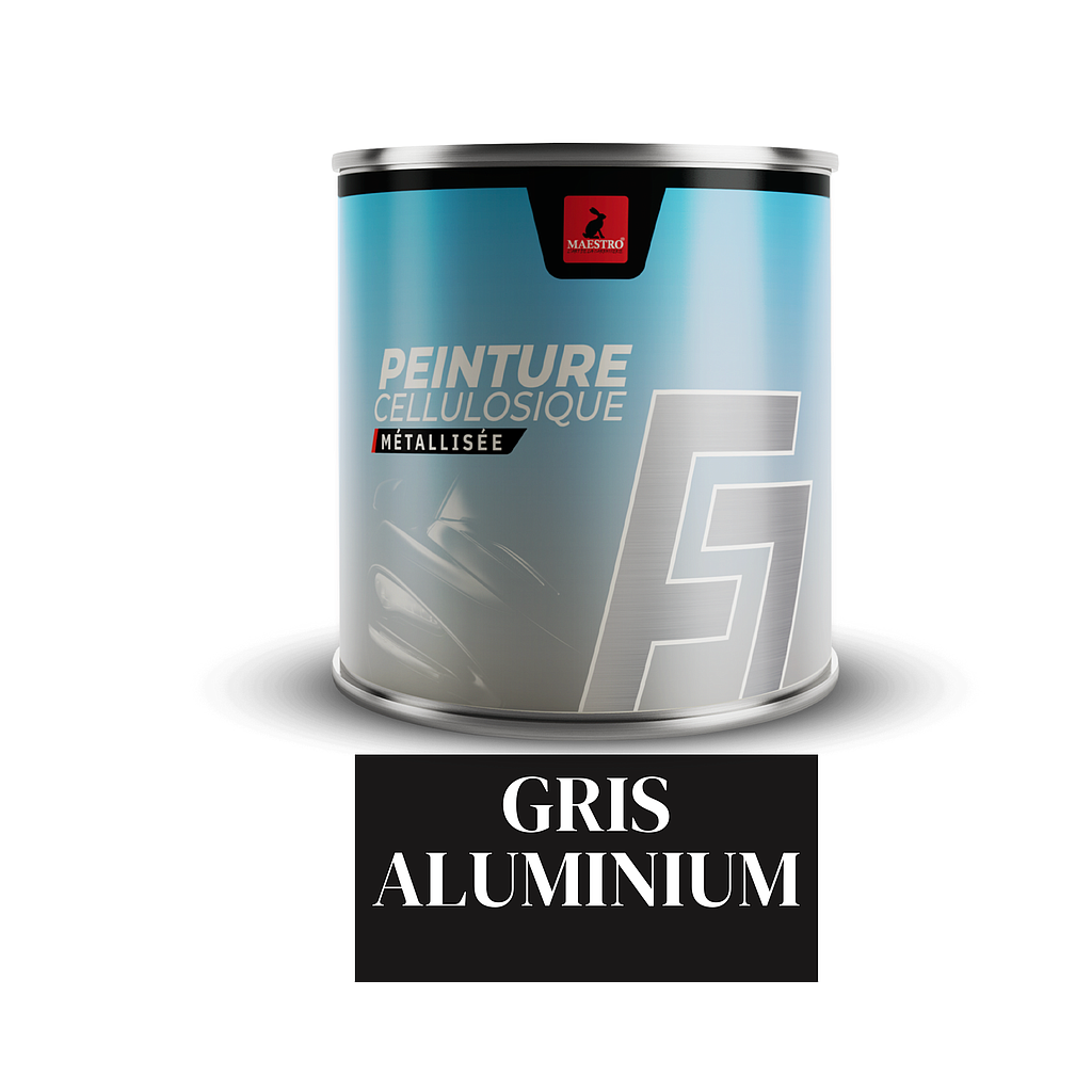 PEINTURE CELLULOSIQUE F7 METALISE 1LT GRIS ALUMINIUM 